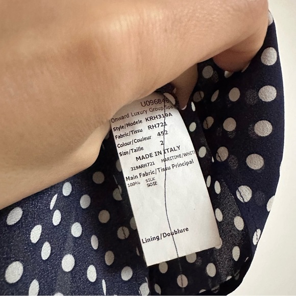 Michael Kors Collection Silk Polka Dot Blouse 2 - Picture 7 of 10
